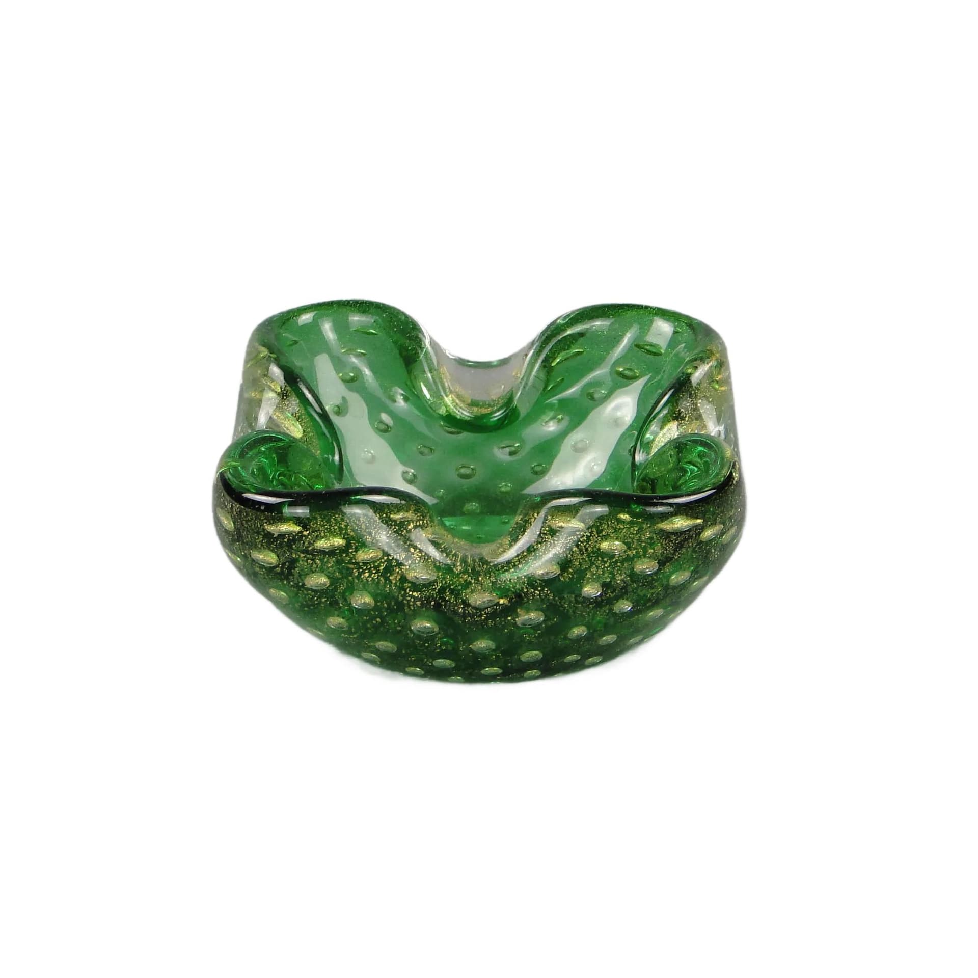 Bowl, green and gold glass, by E. Barovier, Barovier & Toso, Italy, 1930s