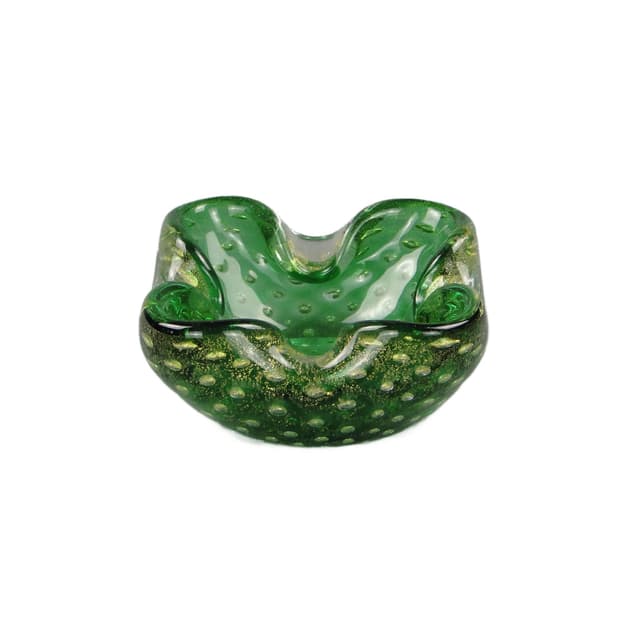 Bowl, green and gold glass, by E. Barovier, Barovier & Toso, Italy, 1930s - DIMENSION