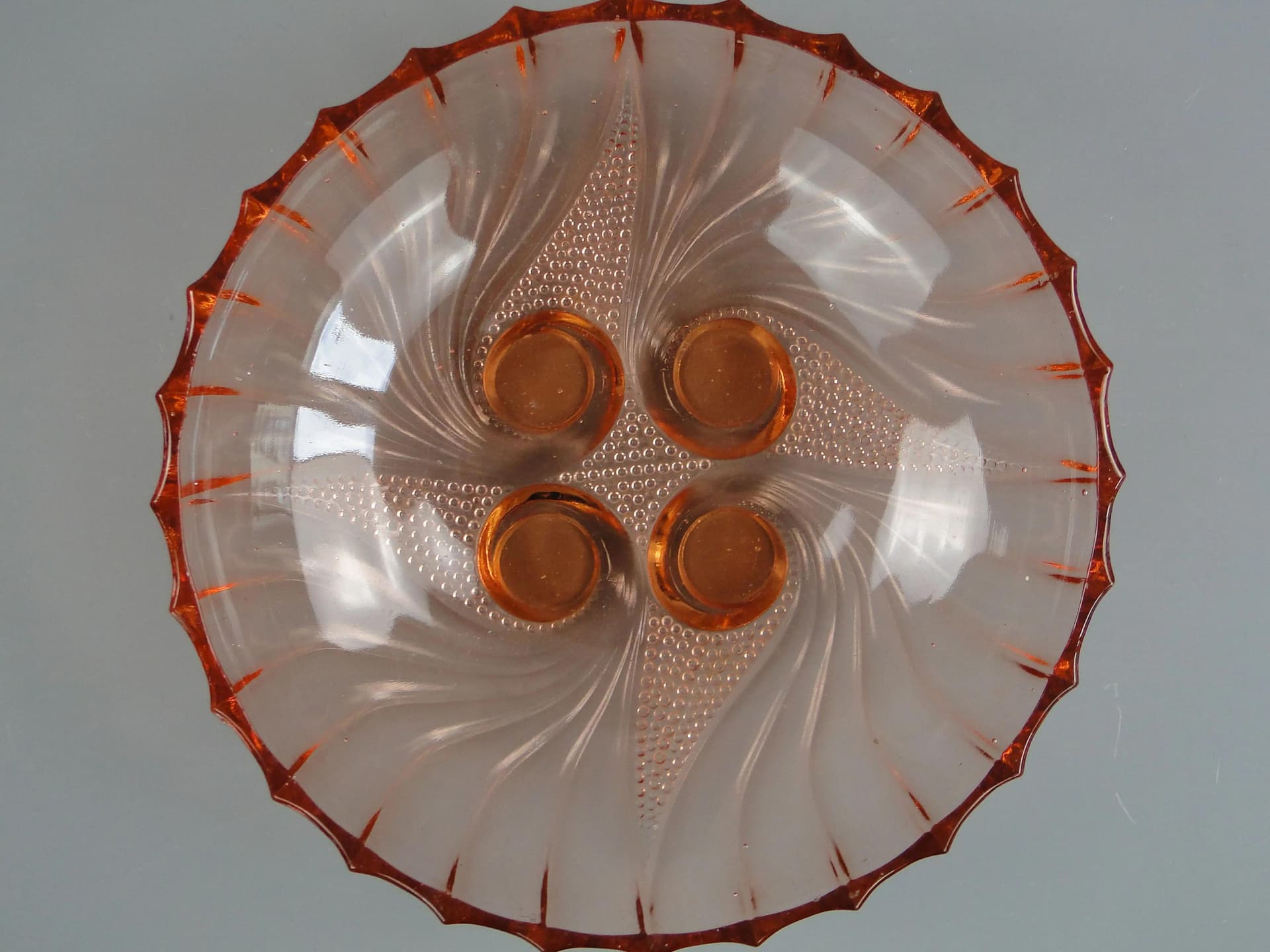 Decorative Bowl Art Deco, transparent glass, Val Lambert, Belgium, 1930s - 32295