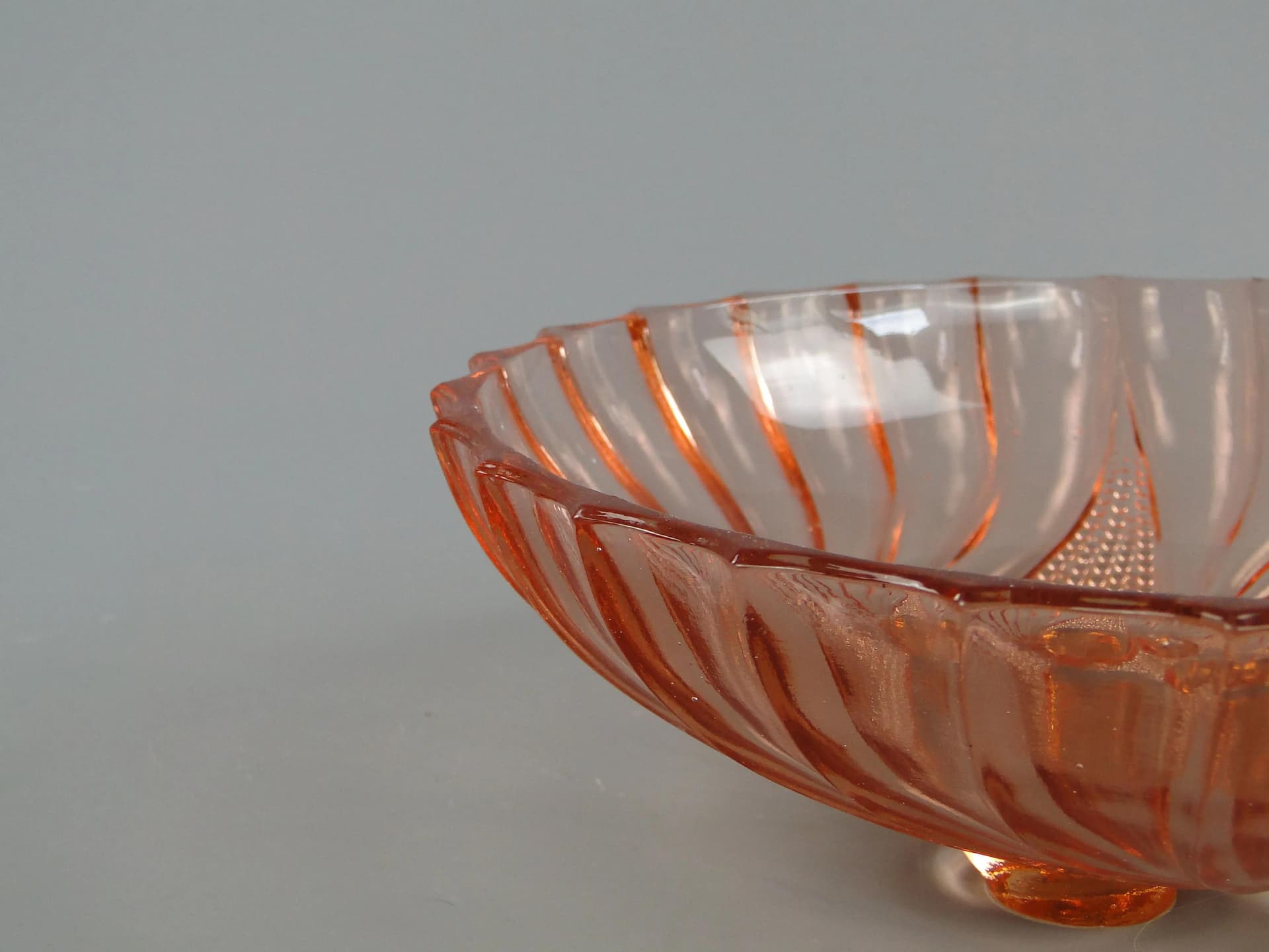 Decorative Bowl Art Deco, transparent glass, Val Lambert, Belgium, 1930s - 32293