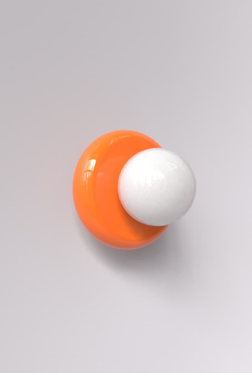 Kinkiet porcelanowy Neso pomarańczowy, Nodi Studio - 90473