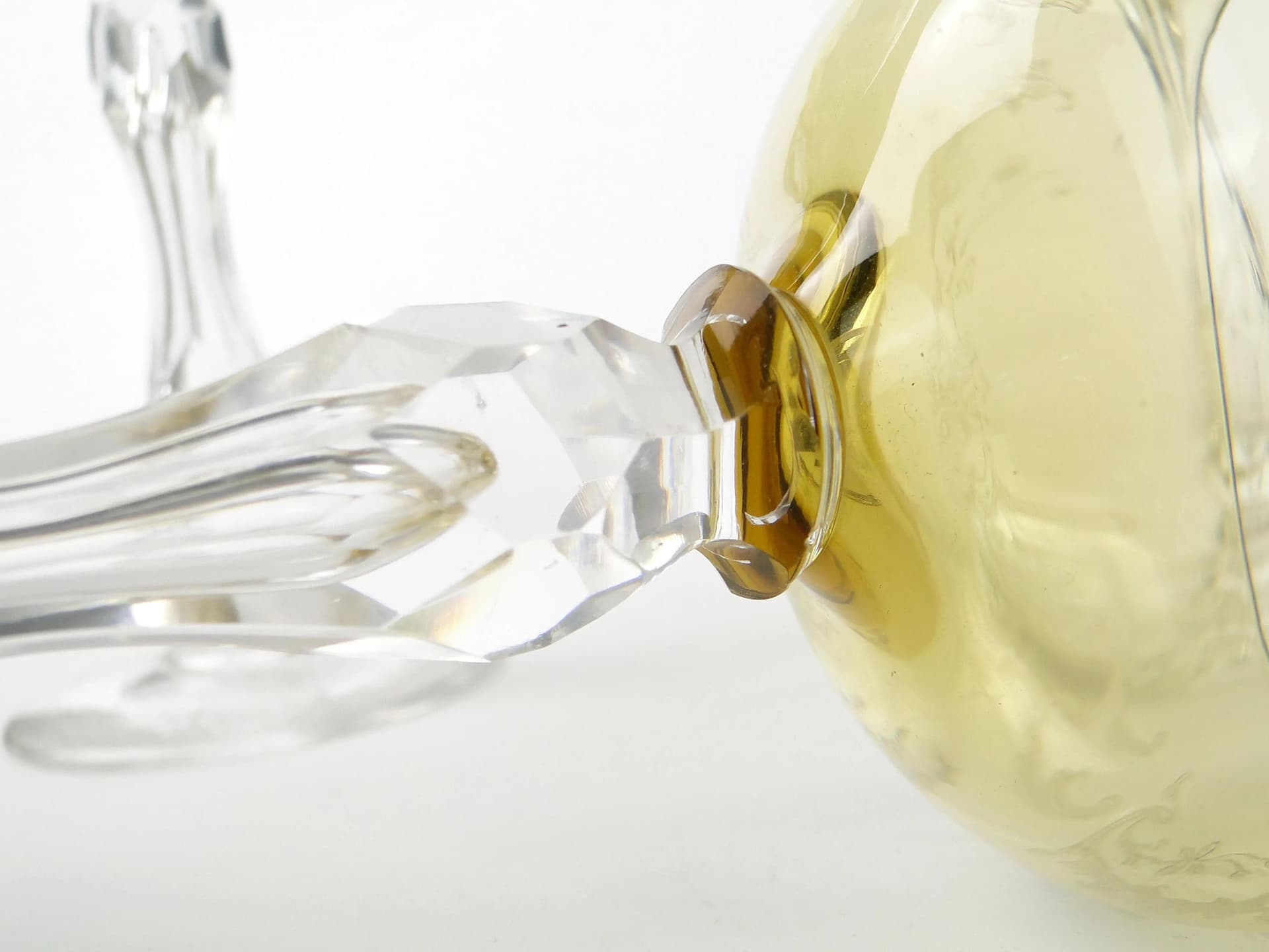 Komplet kieliszków do szampana Olaf, secesja, kryształ złocisty, Villeroy und Boch, Niemcy, początek XX w. - 32533