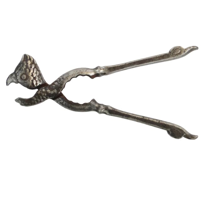 Dziadek do orzechów papuga, srebro, metal platerowany, Polska, XIX wiek - WYMIARY