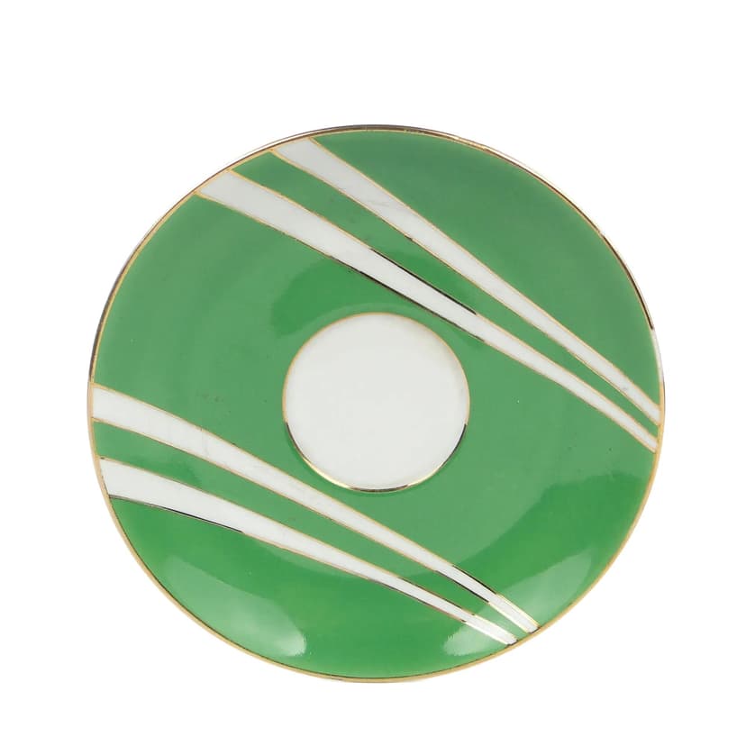 Green Porcelain Krokus Saucer, by W. Potacki for Ćmielów, Poland, 1960s