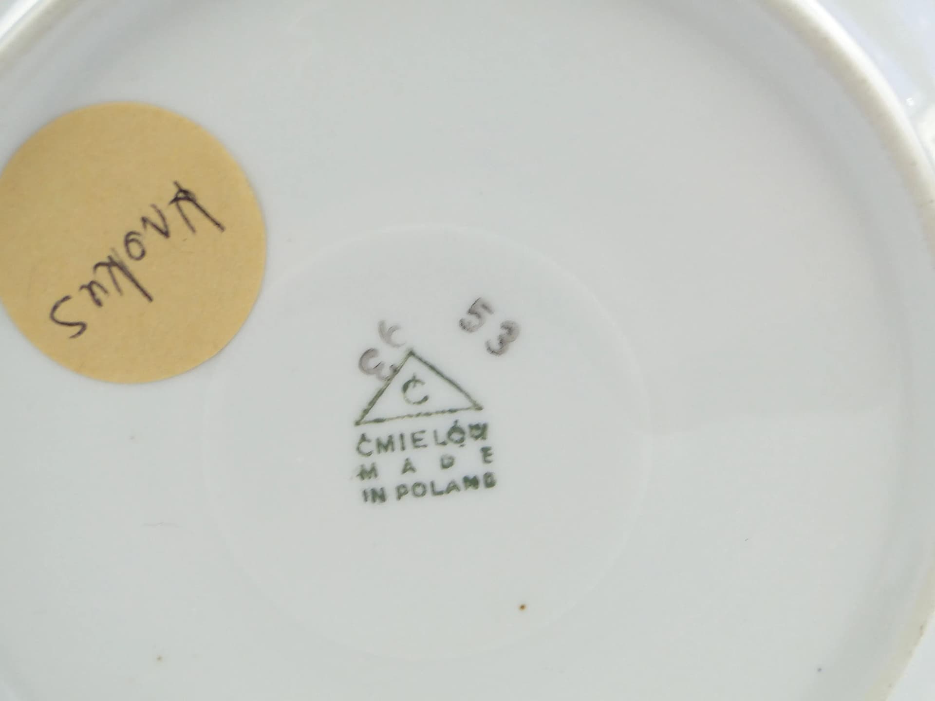 Zielony porcelanowy spodek Krokus, proj. W. Potacki dla Ćmielowa, Polska, lata 60. - 32520