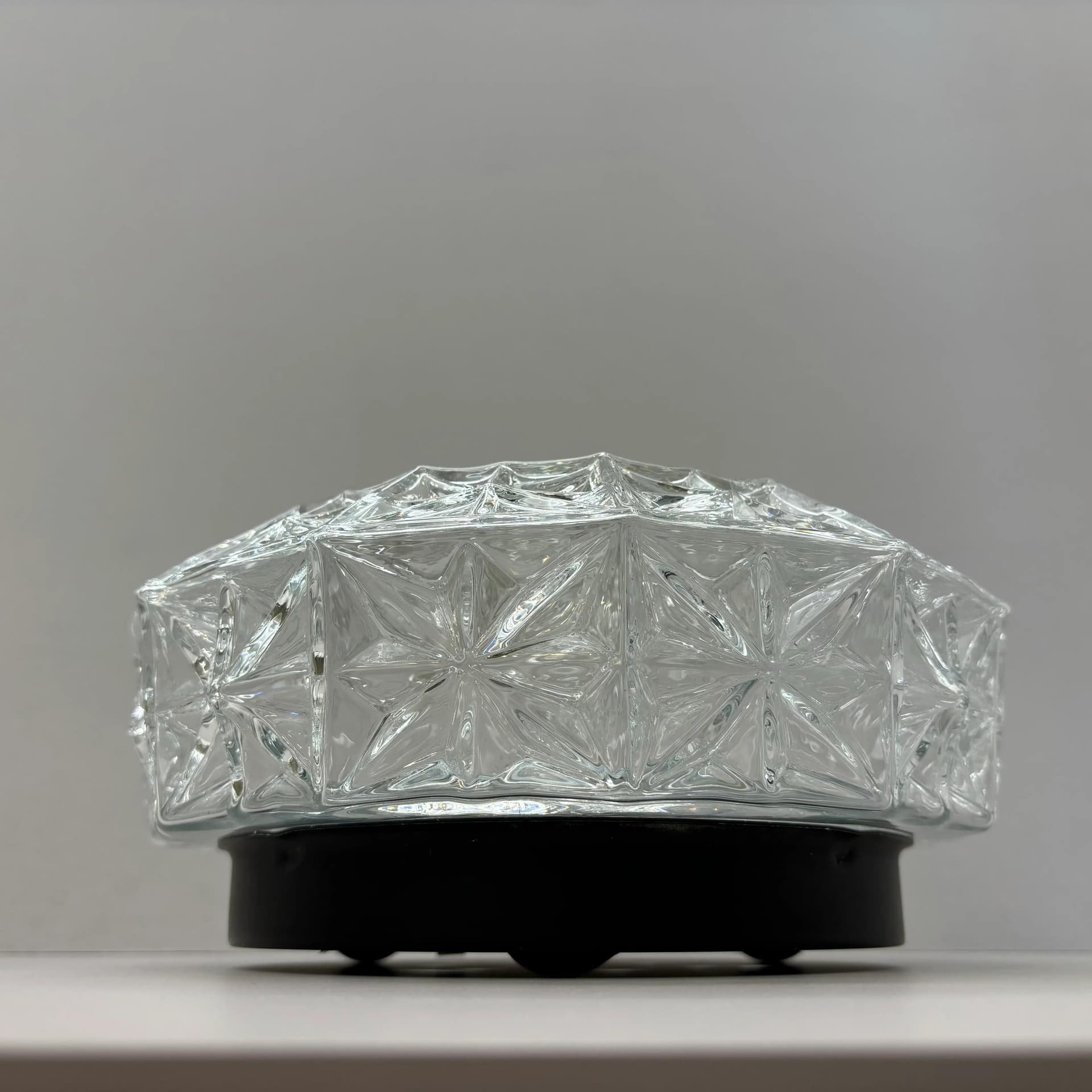 Transparent Geometric Glass Wall or Ceiling Lamp, Germany, 1980s - 32403