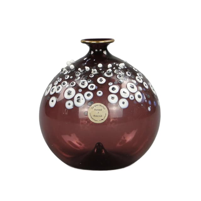 Vase pop art, maroon glass, Durynek & Krannich, Germany, 1960s. - DIMENSION