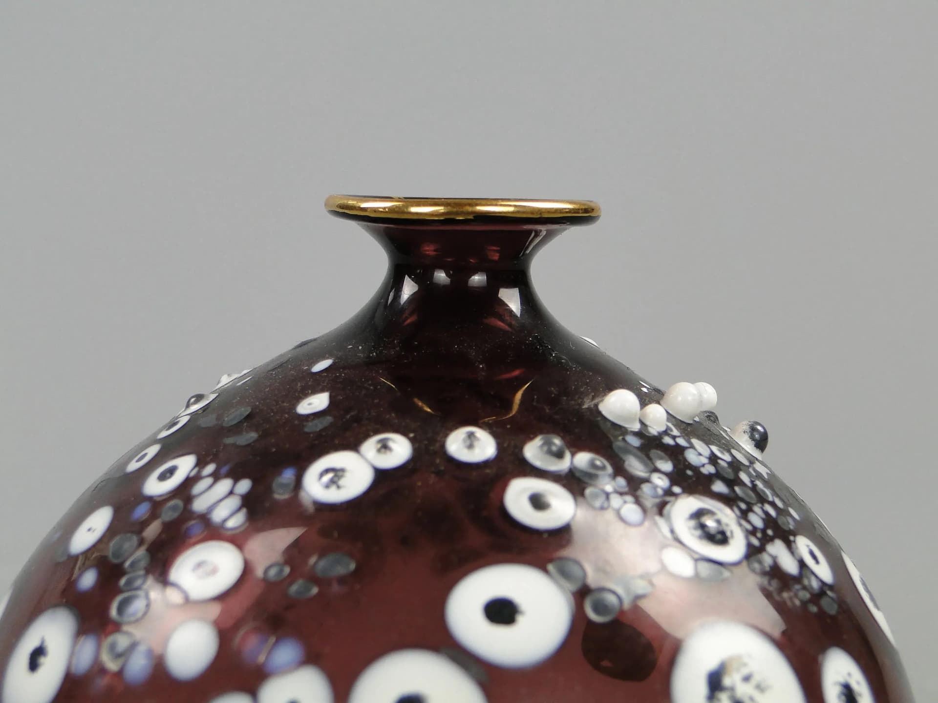 Vase pop art, maroon glass, Durynek & Krannich, Germany, 1960s. - 32506