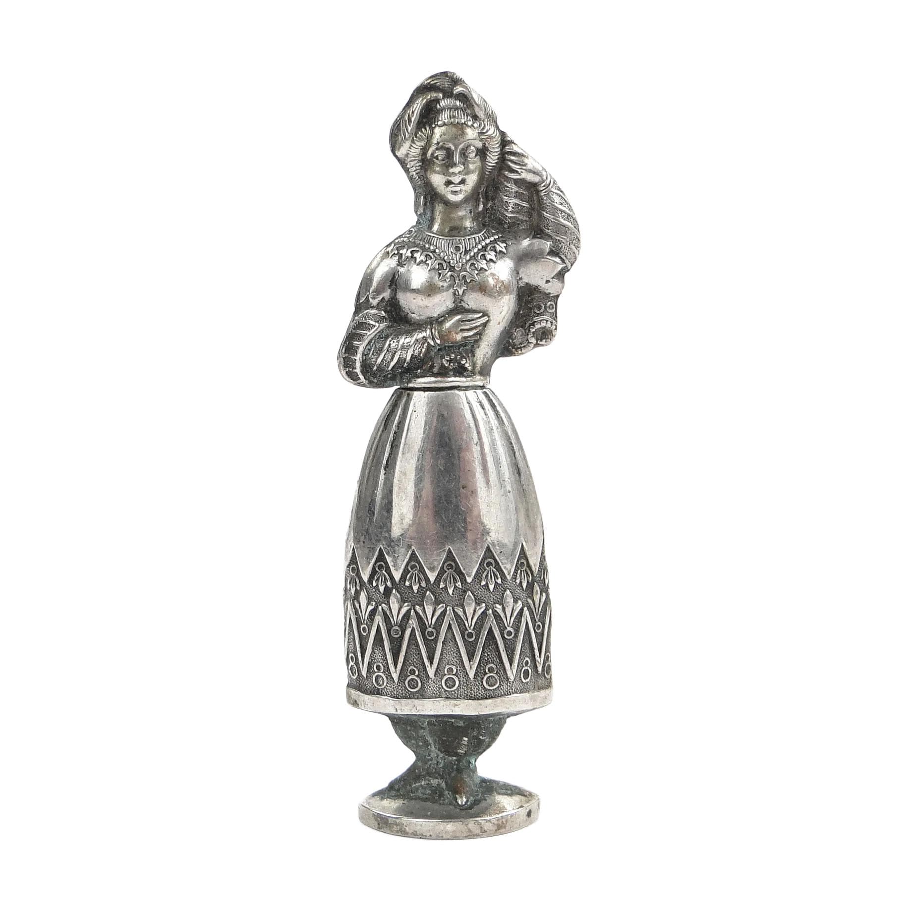 Silver Figural Needle Case, Netherlands, 1830s