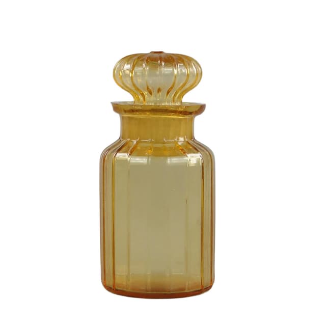 Art Nouveau tea caddy, dark brown glass, Ząbkowice, Poland, early 20th c. - DIMENSION