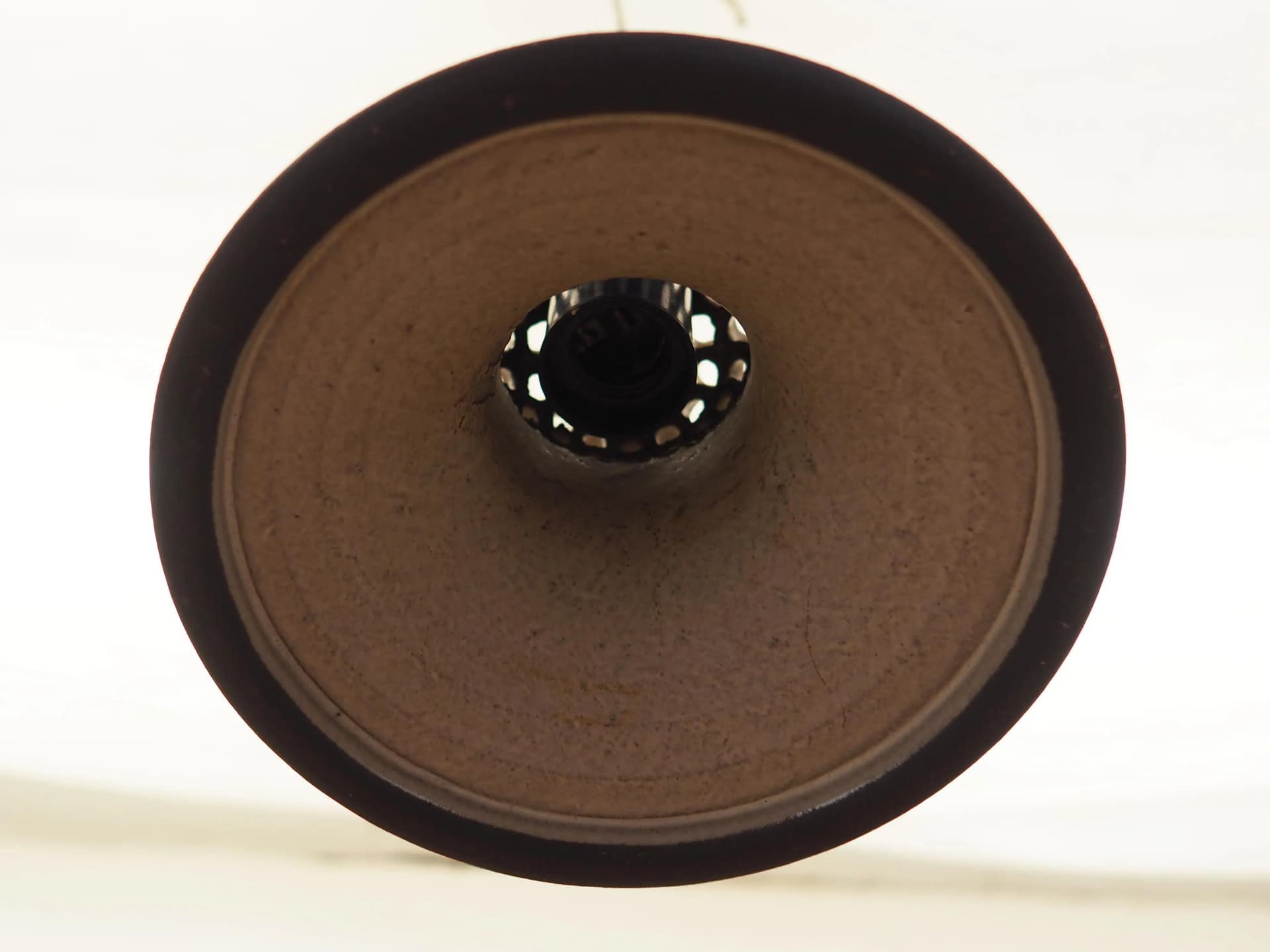 Pendant lamp, beige and brown ceramics, Denmark, 1960s - 32550