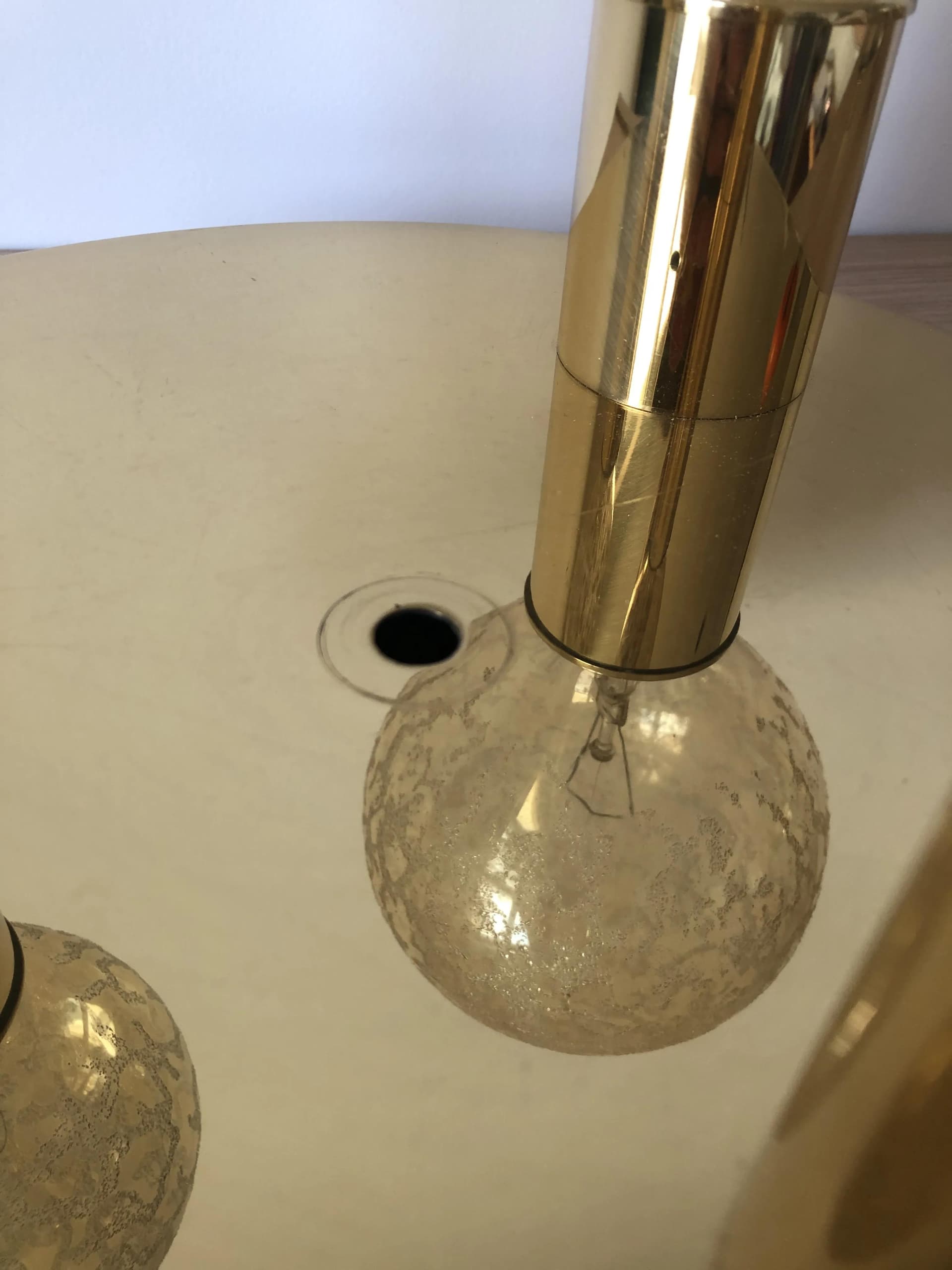 Plafon, złocona stal mosiądz, Helestra, Niemcy, lata 80. - 32663