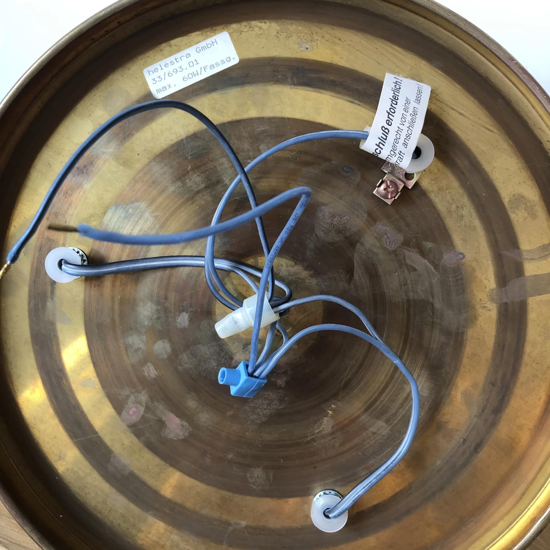 Plafon, złocona stal mosiądz, Helestra, Niemcy, lata 80. - 32666