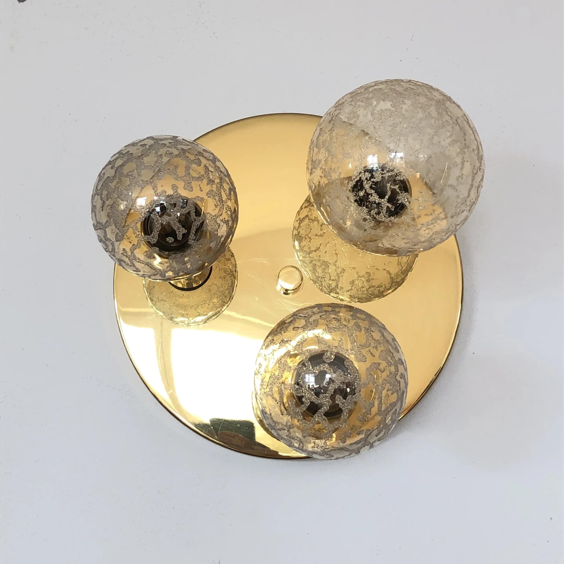 Plafon, złocona stal mosiądz, Helestra, Niemcy, lata 80. - 32662