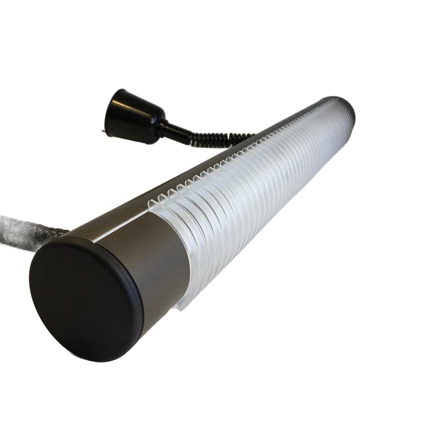 Grey Modernist Aluminum Ceiling Lamp, Germany, 1980s