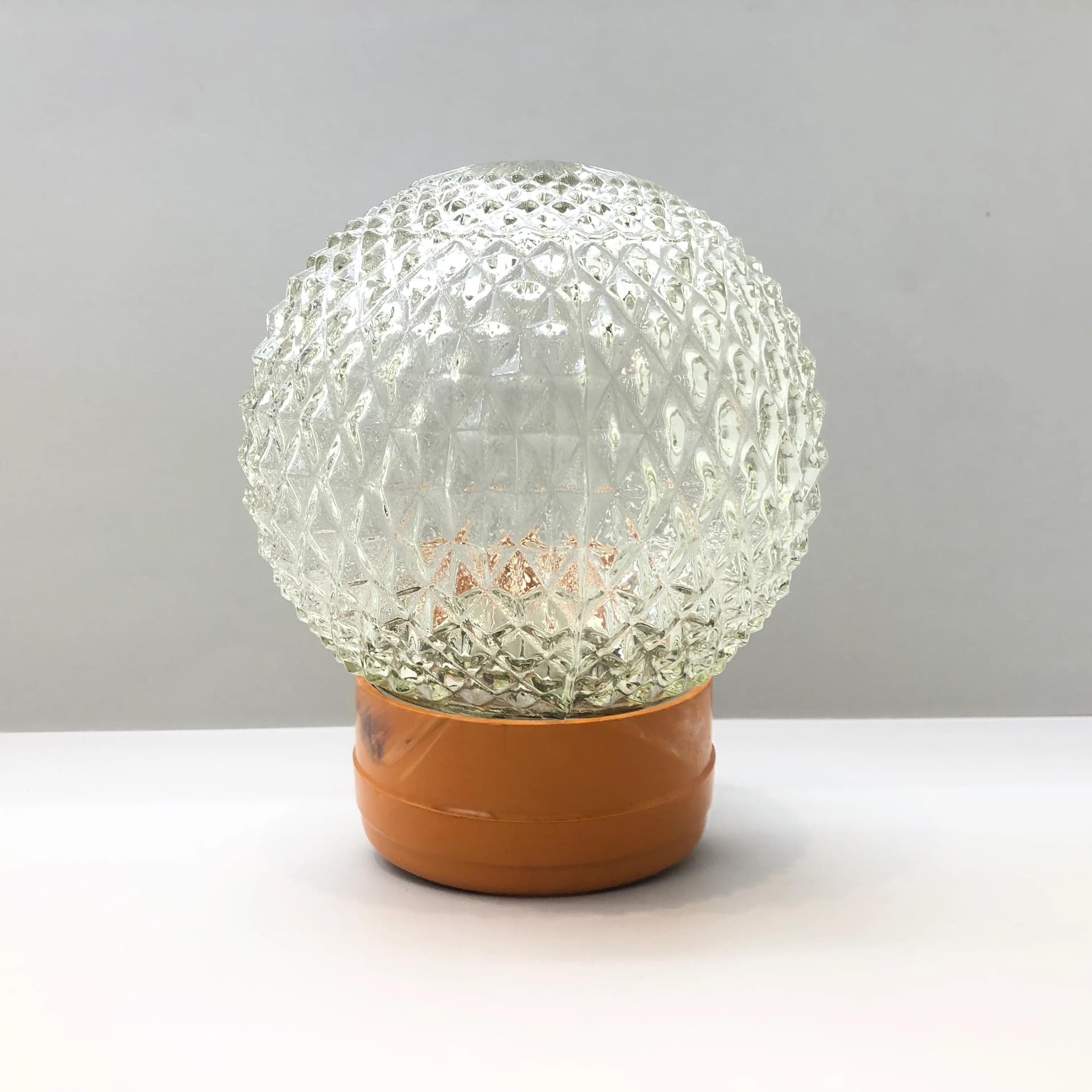 Kinkiet Space Age, plastik pomarańczowy, szkło przezroczyste, Polam, Polska, lata 70. - 32802