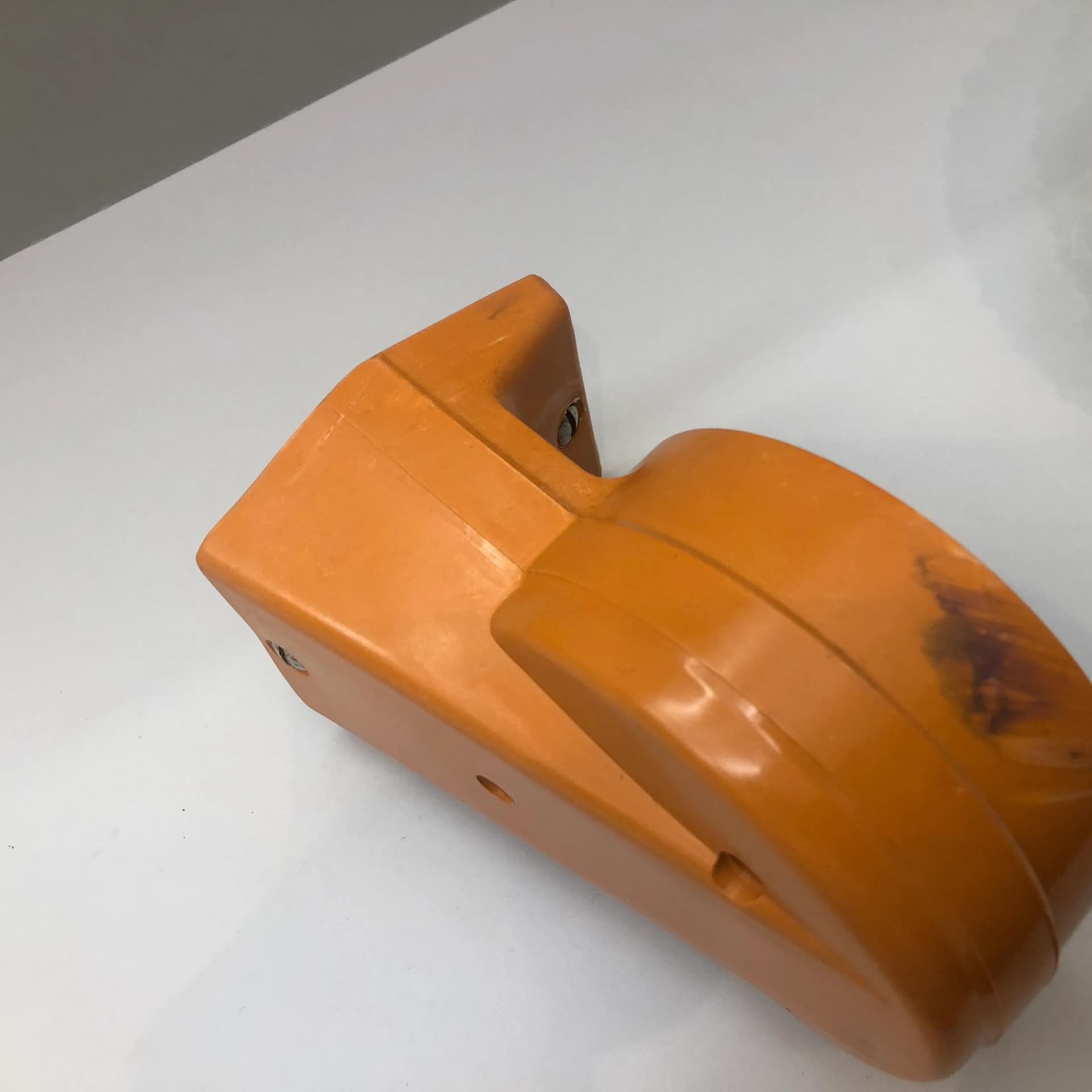 Kinkiet Space Age, plastik pomarańczowy, szkło przezroczyste, Polam, Polska, lata 70. - 32805