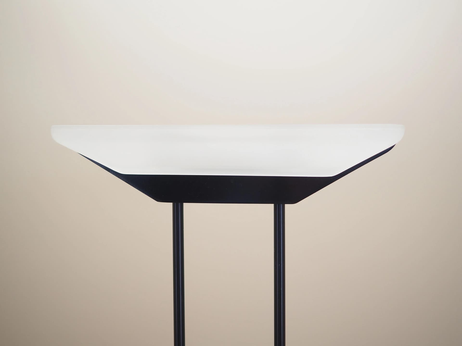 Floor Lamp, Minimalism, Black Metal, Glass, Italy, 1970s - 32731