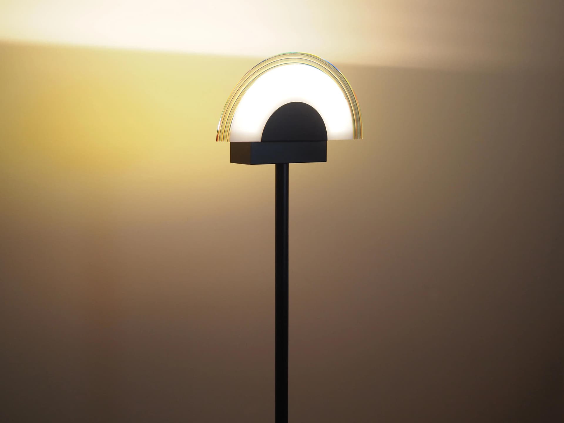 Floor lamp, black, metal, glass, Italy, 1970s - 32721