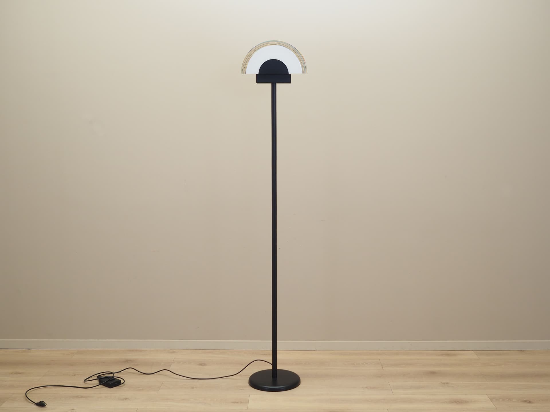 Floor lamp, black, metal, glass, Italy, 1970s - 64042