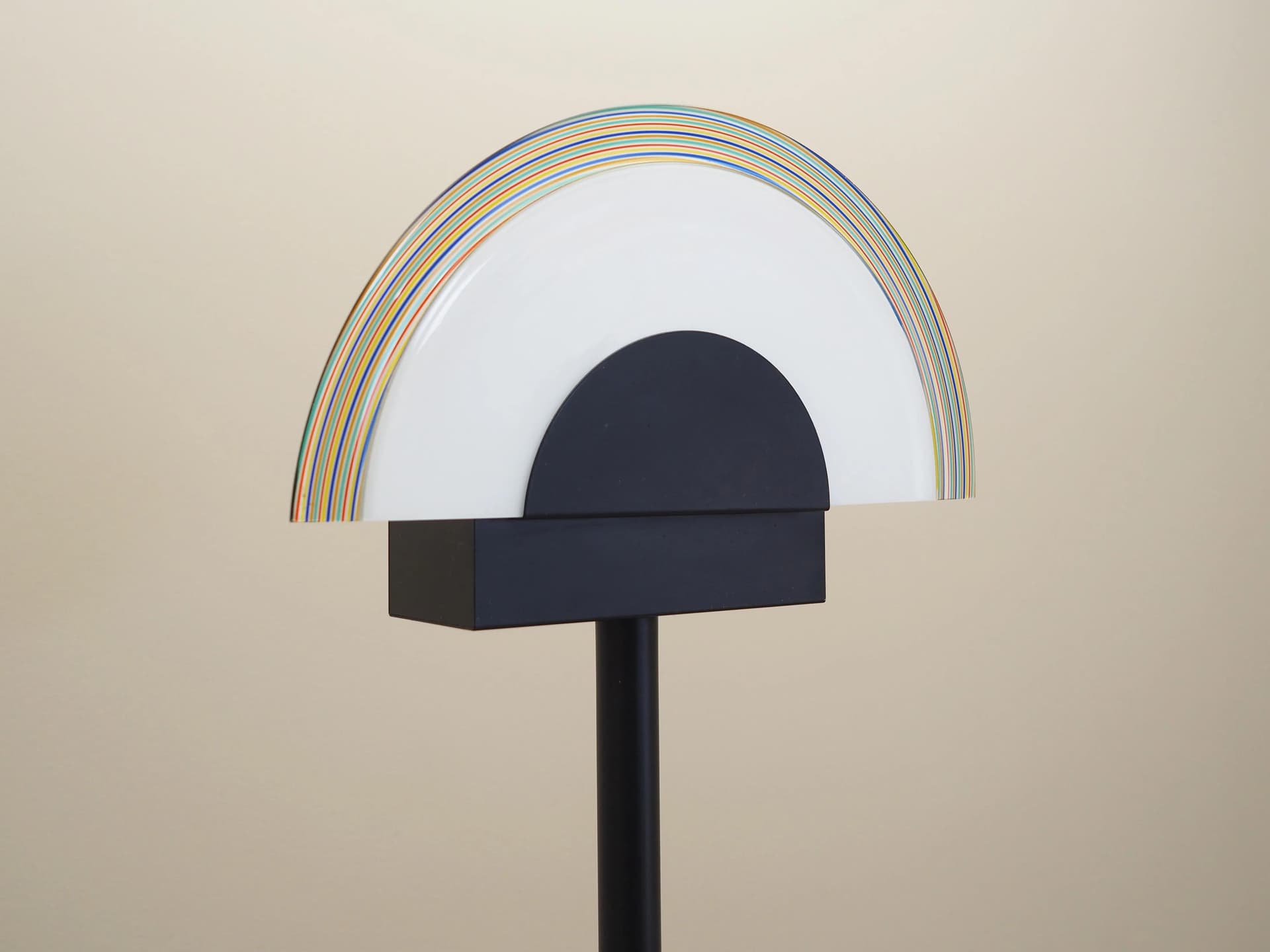 Floor lamp, black, metal, glass, Italy, 1970s - 32722