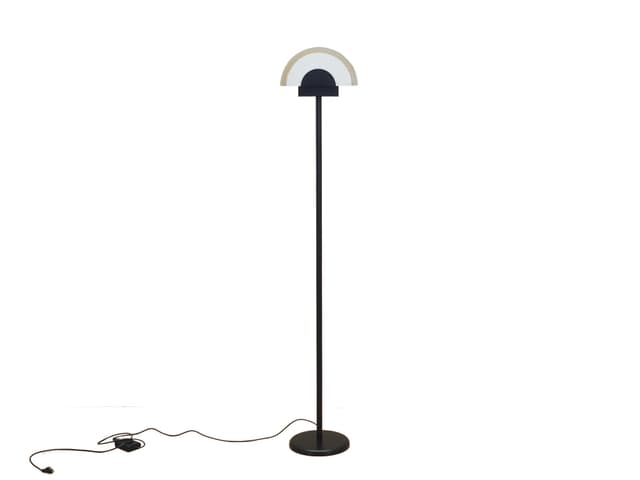 Floor lamp, black, metal, glass, Italy, 1970s - DIMENSION