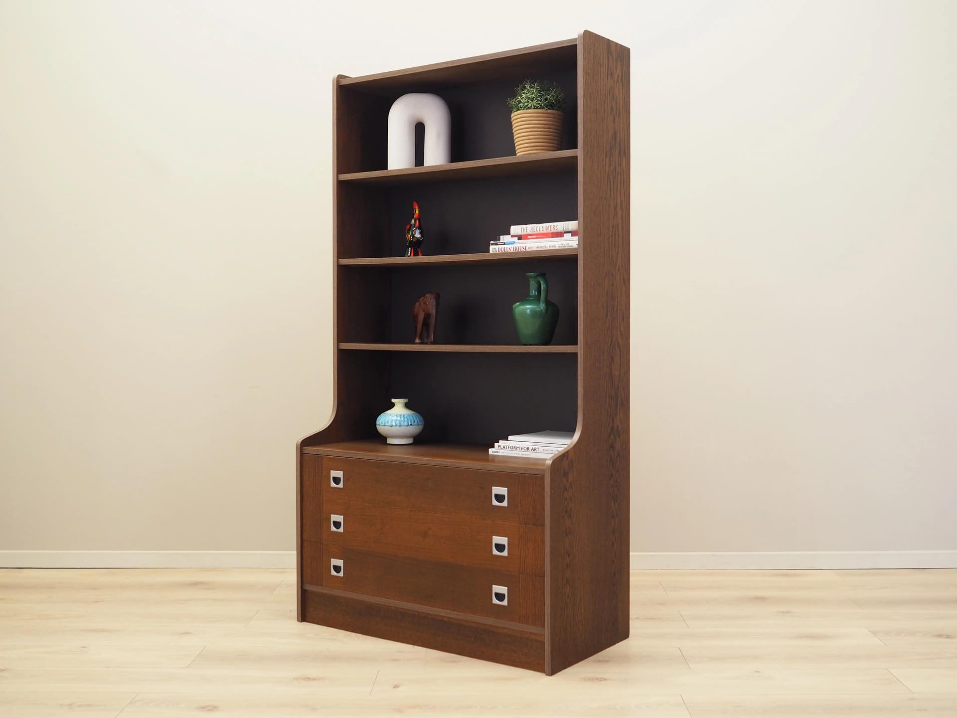 Bookcase, brown oak, Denmark, 1970s - 32883