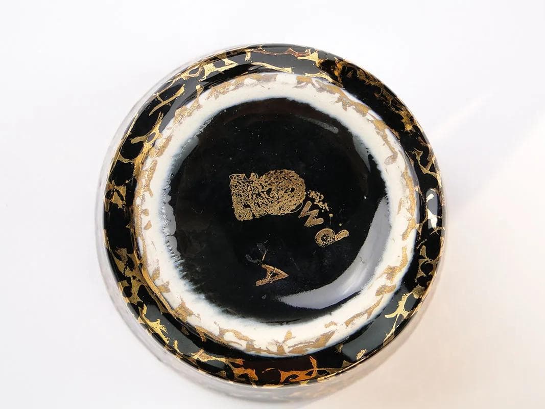 Serwis kawowy Ira, porcelit szkliwiony czarny i złoty, proj. E. Renkowski, Polska, lata 60. - 32814