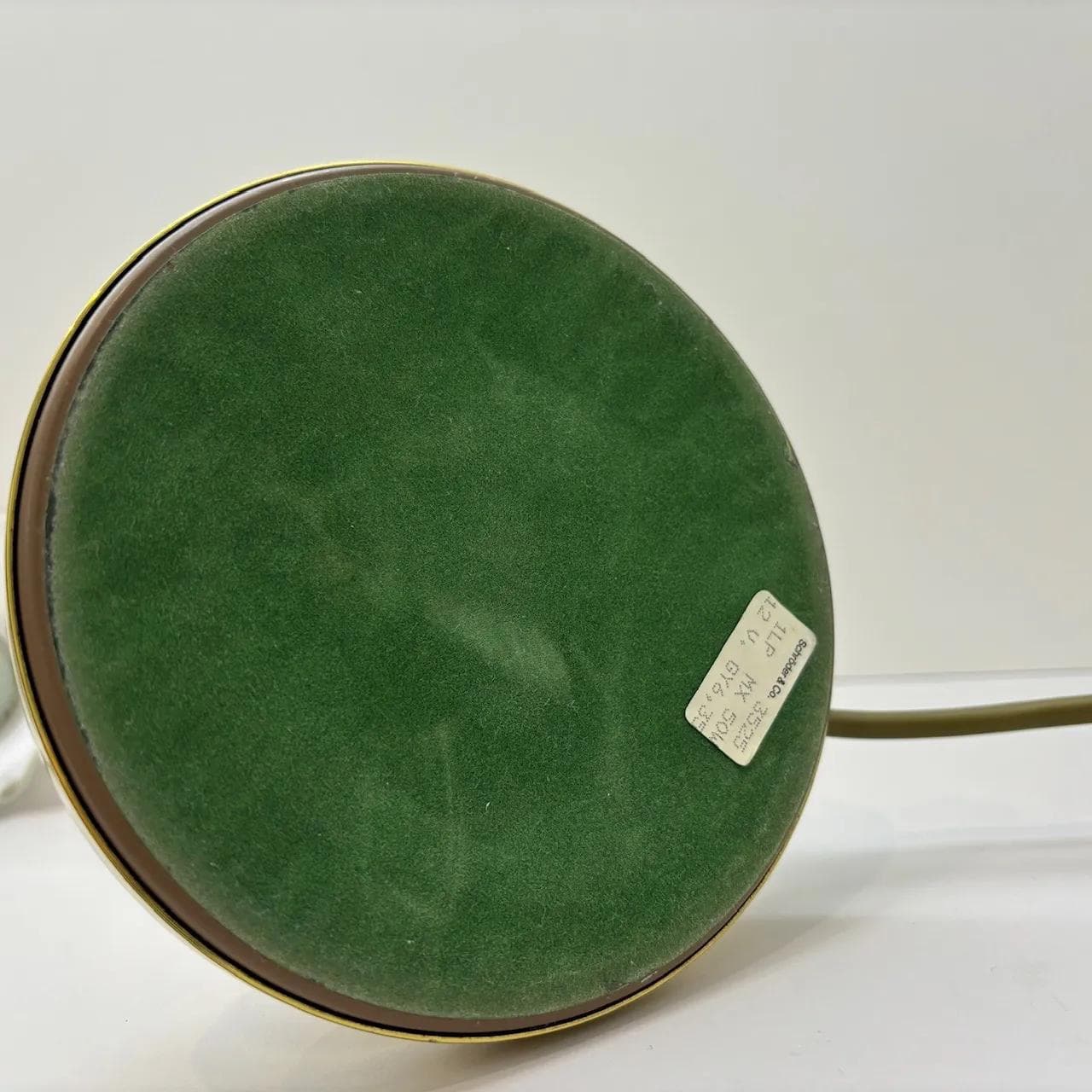 Lampka nocna, złoty metal, szkło białe, Schröder&Co, Niemcy, lata 70. - 32766