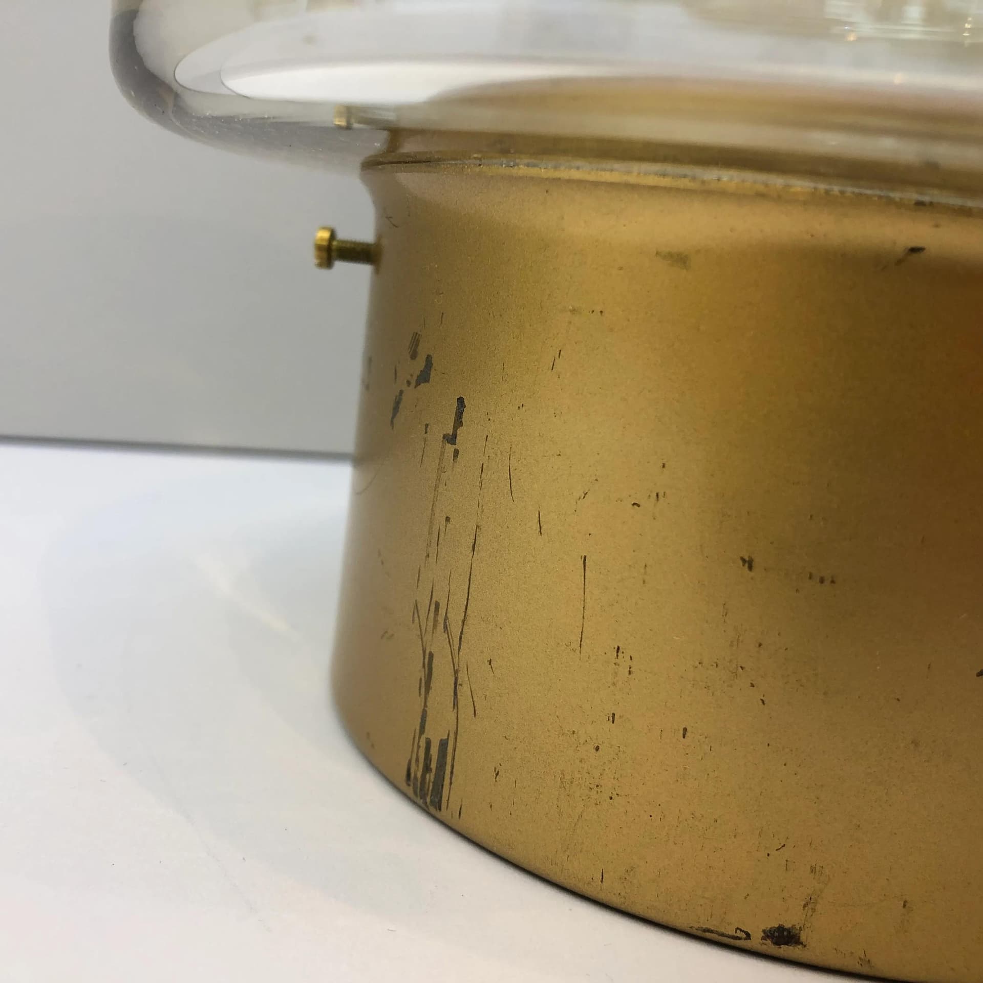 Kinkiet, złocony metal, szkło miodowe, RZB, Niemcy, lata 70. - 32955