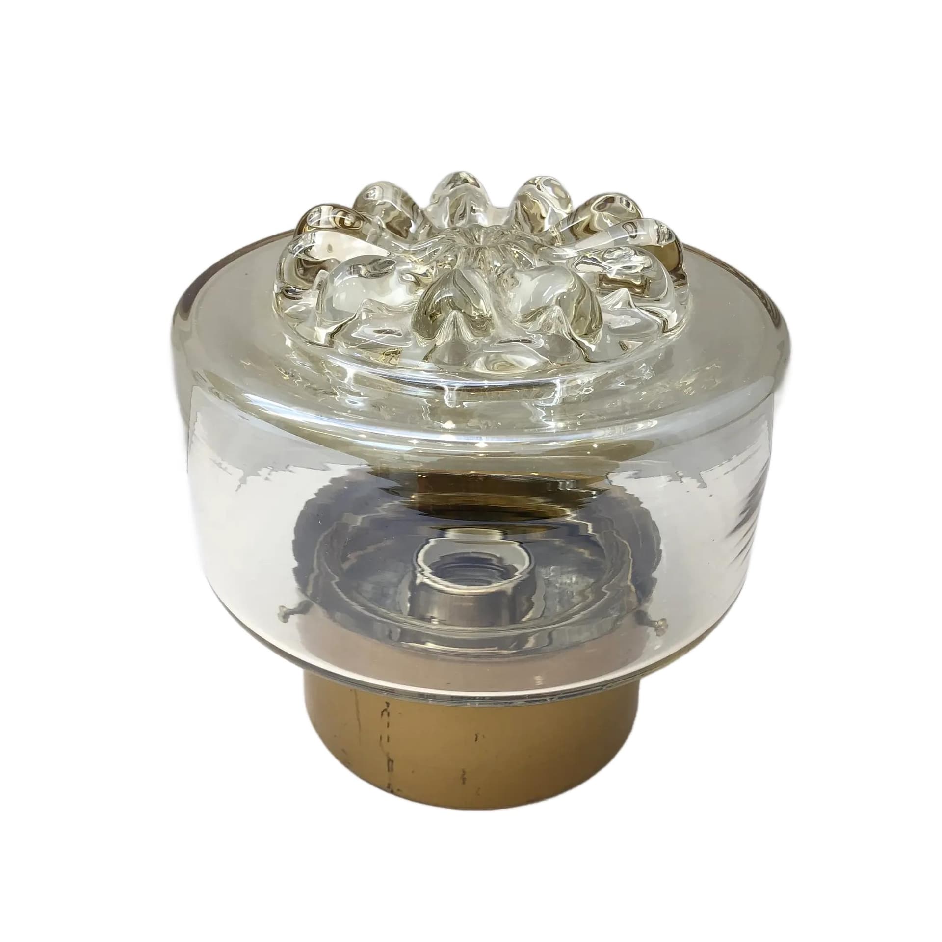 Kinkiet, złocony metal, szkło miodowe, RZB, Niemcy, lata 70.