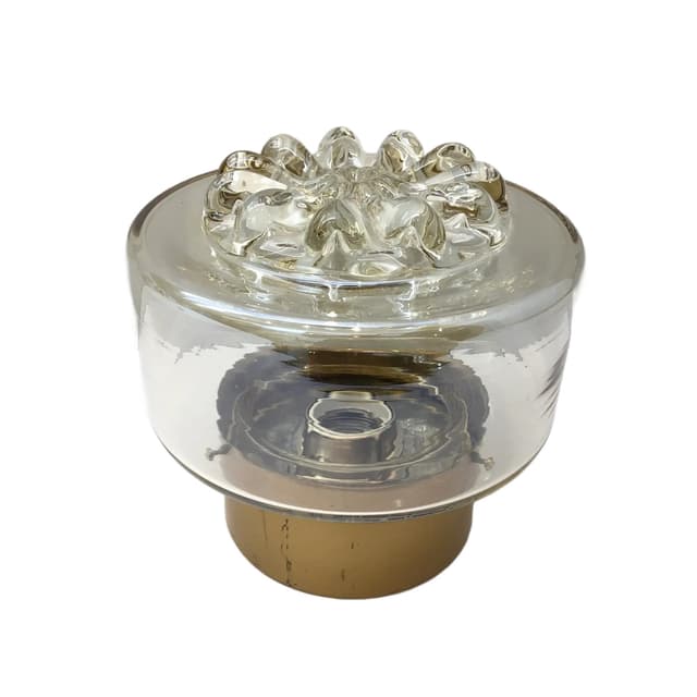 Kinkiet, złocony metal, szkło miodowe, RZB, Niemcy, lata 70. - WYMIARY