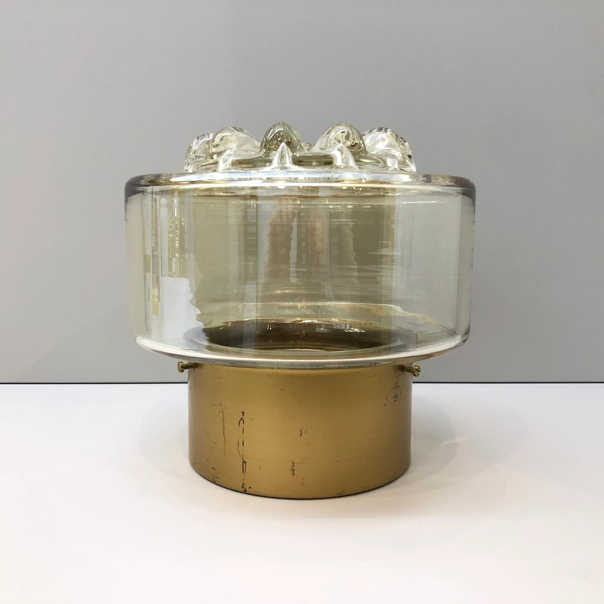 Kinkiet, złocony metal, szkło miodowe, RZB, Niemcy, lata 70. - 32961