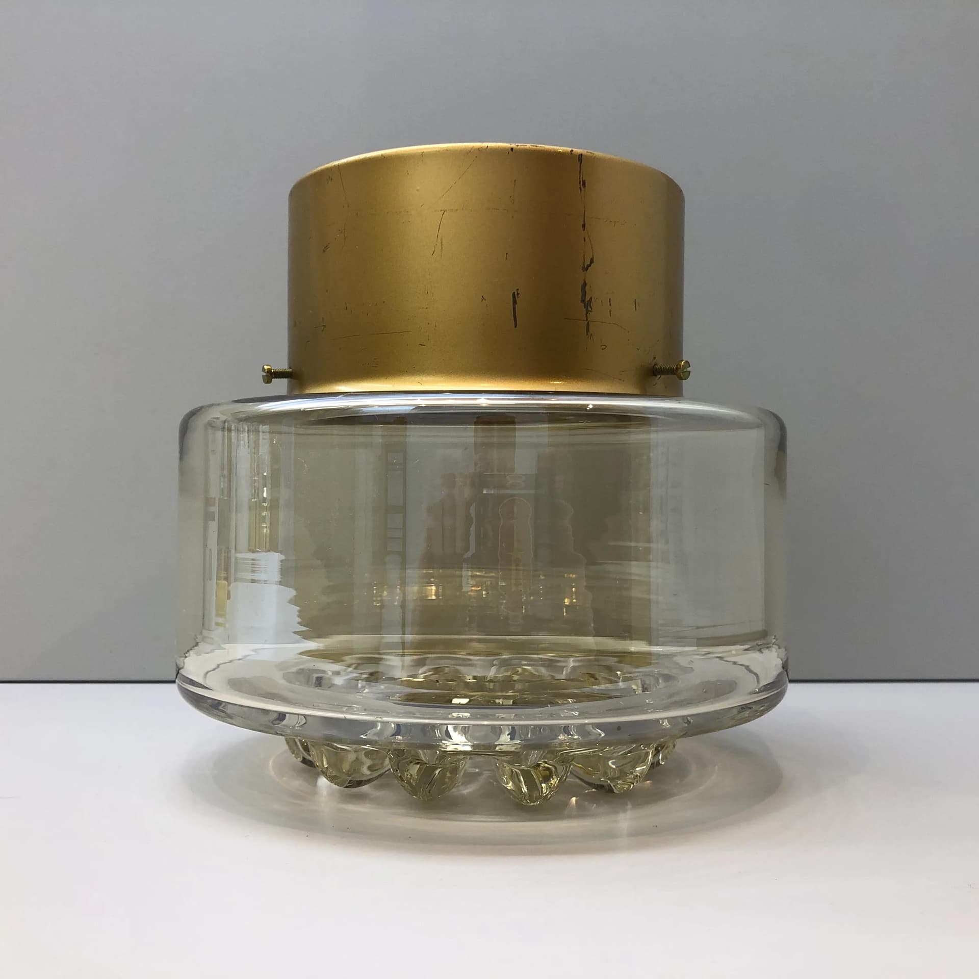 Kinkiet, złocony metal, szkło miodowe, RZB, Niemcy, lata 70. - 32956