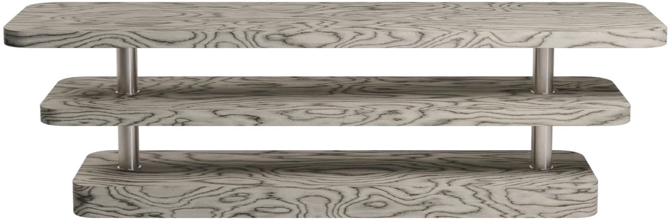 Szafka RTV Rel Sottsass szary i stal szczotkowana, Feum