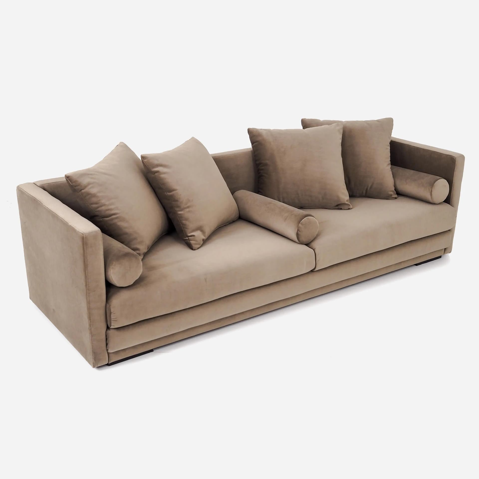 Sofa Malmo, brązowy velvet, Polska, lata 90. - 33174