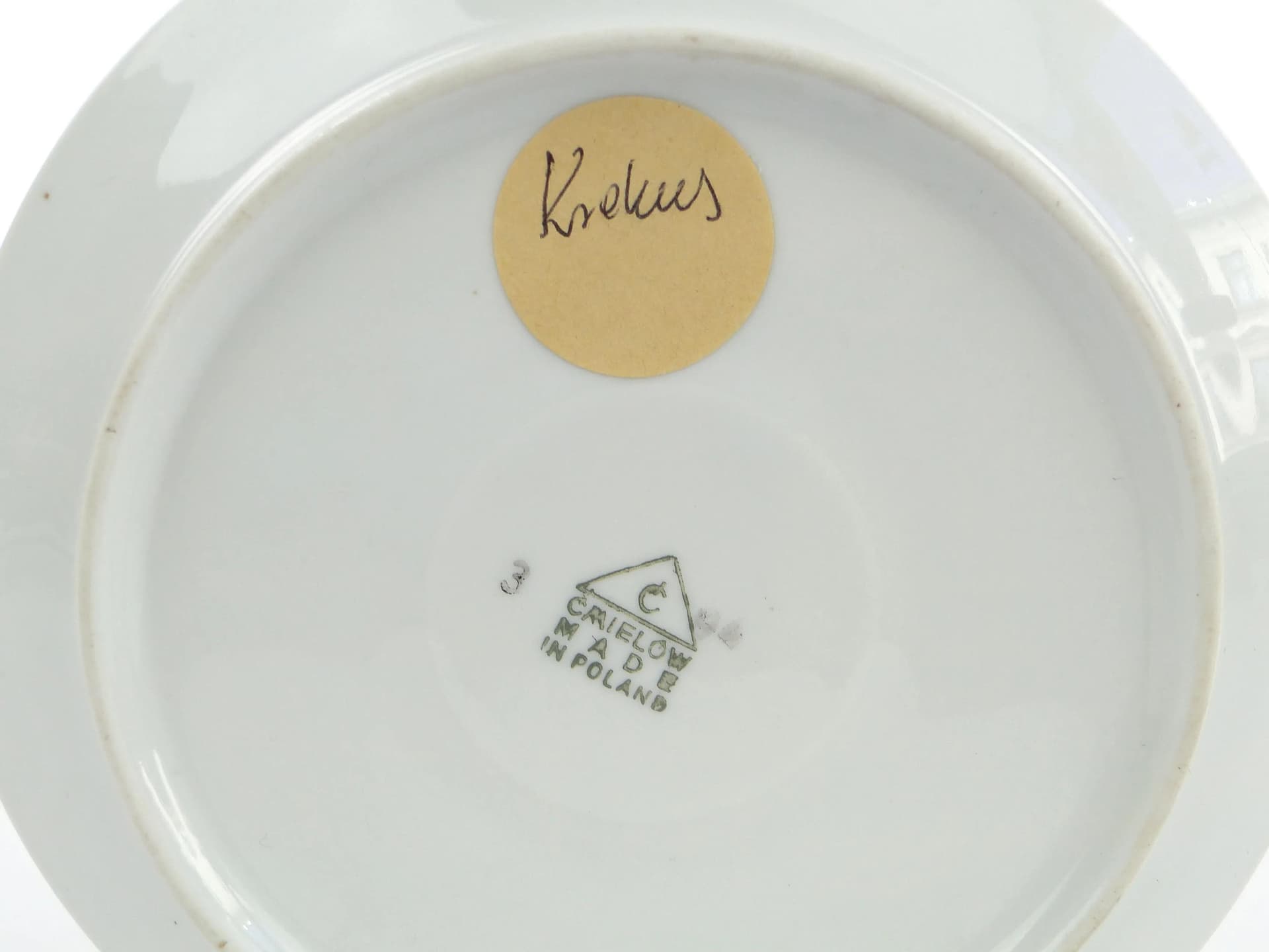 Zielony porcelanowy spodek Krokus, proj. W. Potacki dla Ćmielowa, Polska, lata 60. - 33061