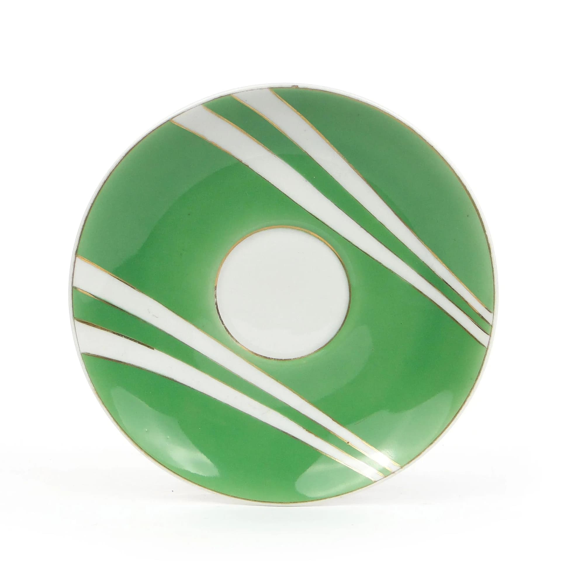 Zielony porcelanowy spodek Krokus, proj. W. Potacki dla Ćmielowa, Polska, lata 60. - 33059
