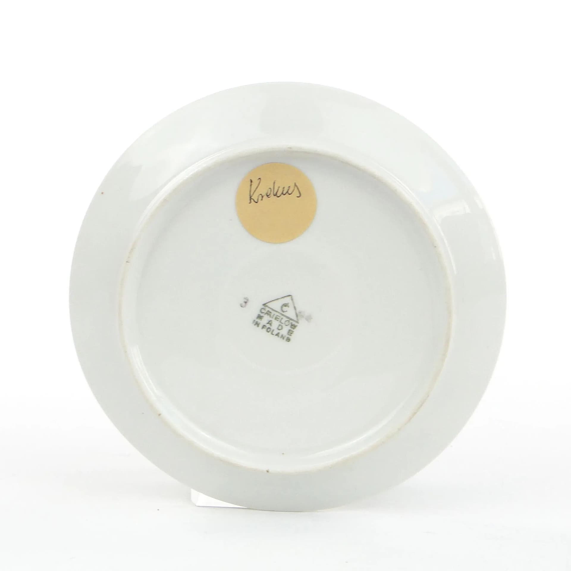 Zielony porcelanowy spodek Krokus, proj. W. Potacki dla Ćmielowa, Polska, lata 60. - 33060