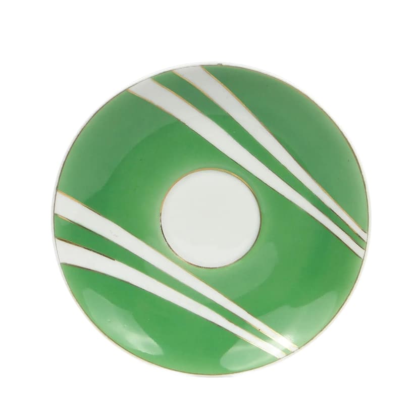 Green Porcelain Krokus Saucer, by W. Potacki for Ćmielów, Poland, 1960s