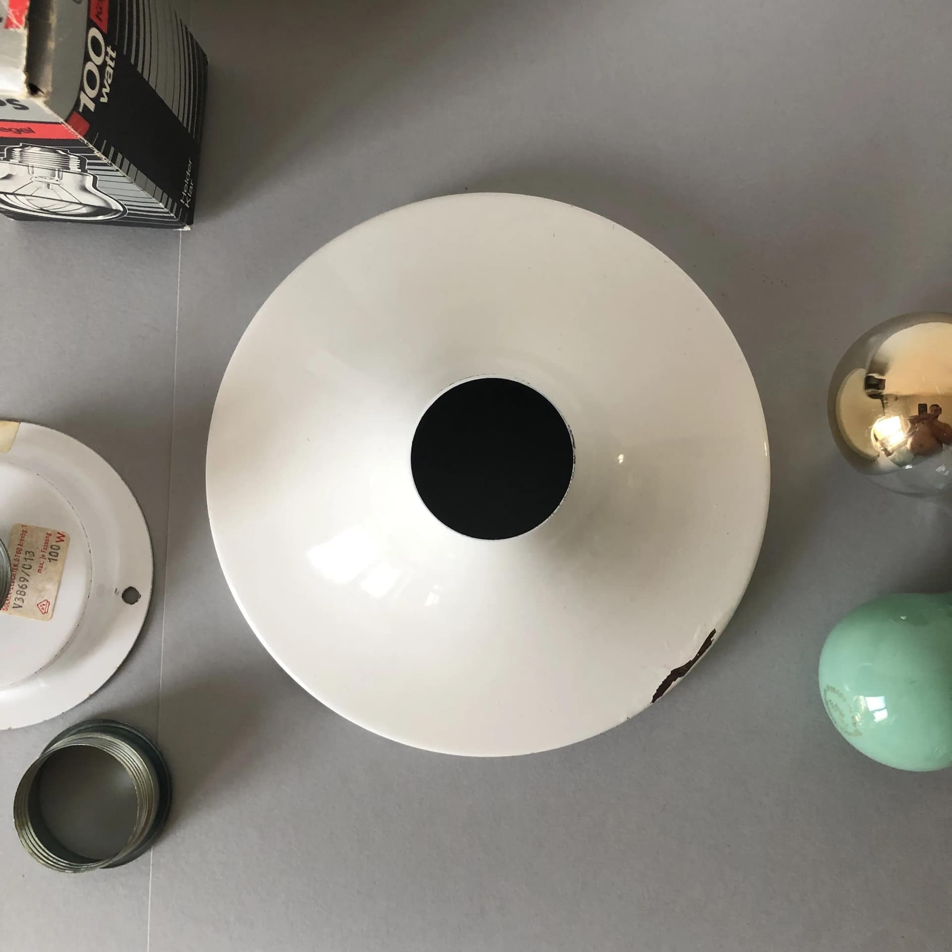 Kinkiet, ivory white, stal lakierowana, Sölken Leuchten, Niemcy, lata 70. - 32942