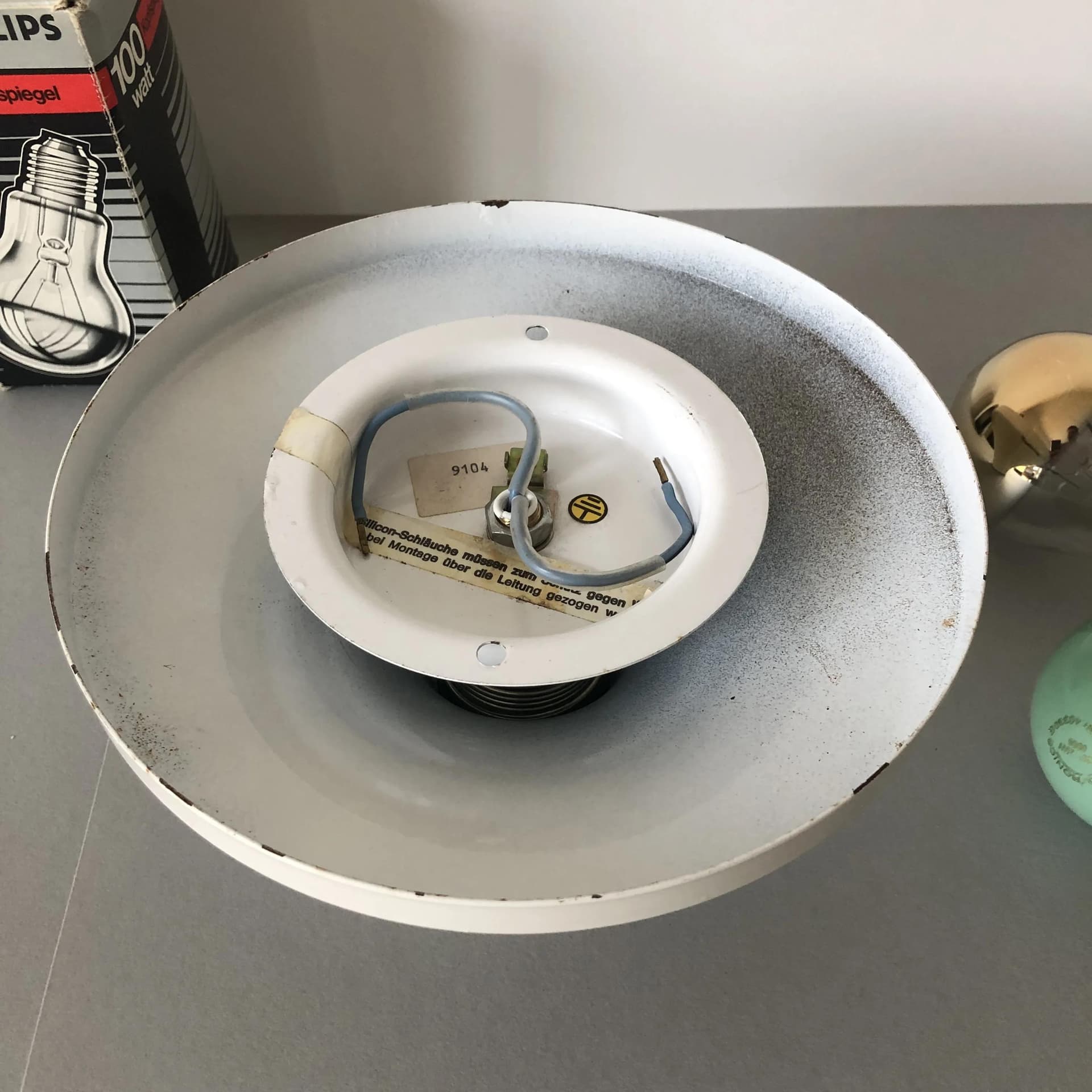 Kinkiet, ivory white, stal lakierowana, Sölken Leuchten, Niemcy, lata 70. - 32940