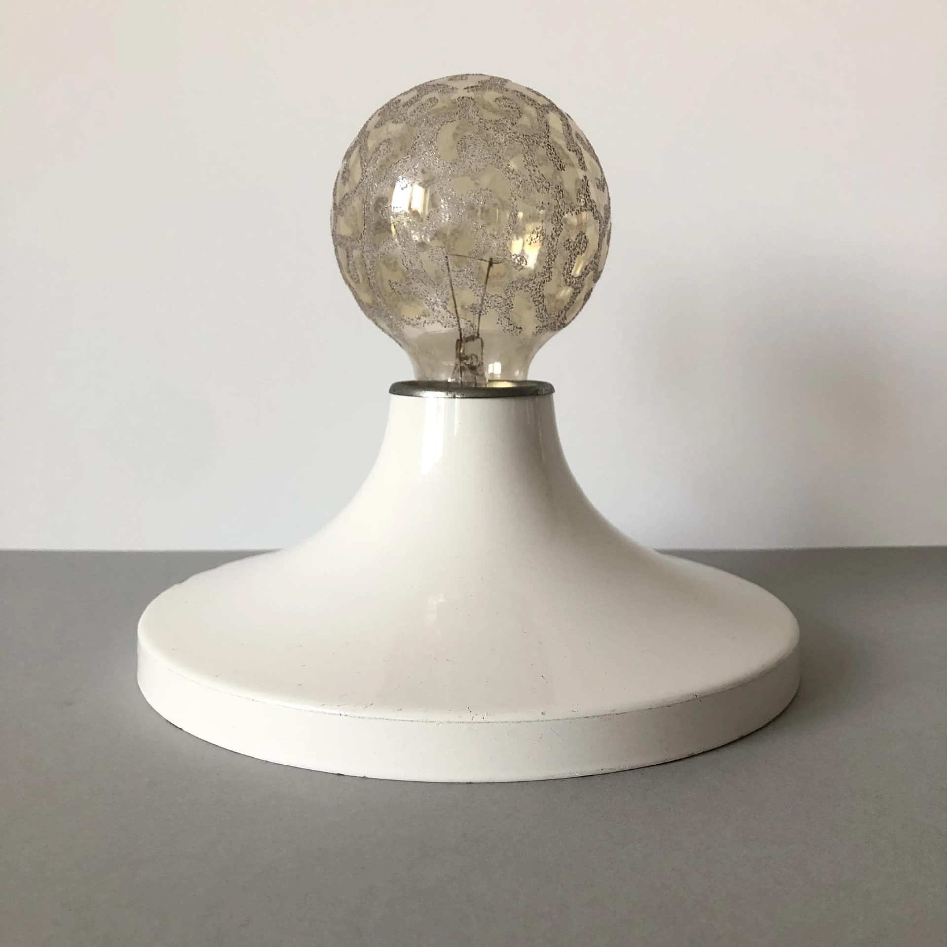 Kinkiet, ivory white, stal lakierowana, Sölken Leuchten, Niemcy, lata 70. - 32943