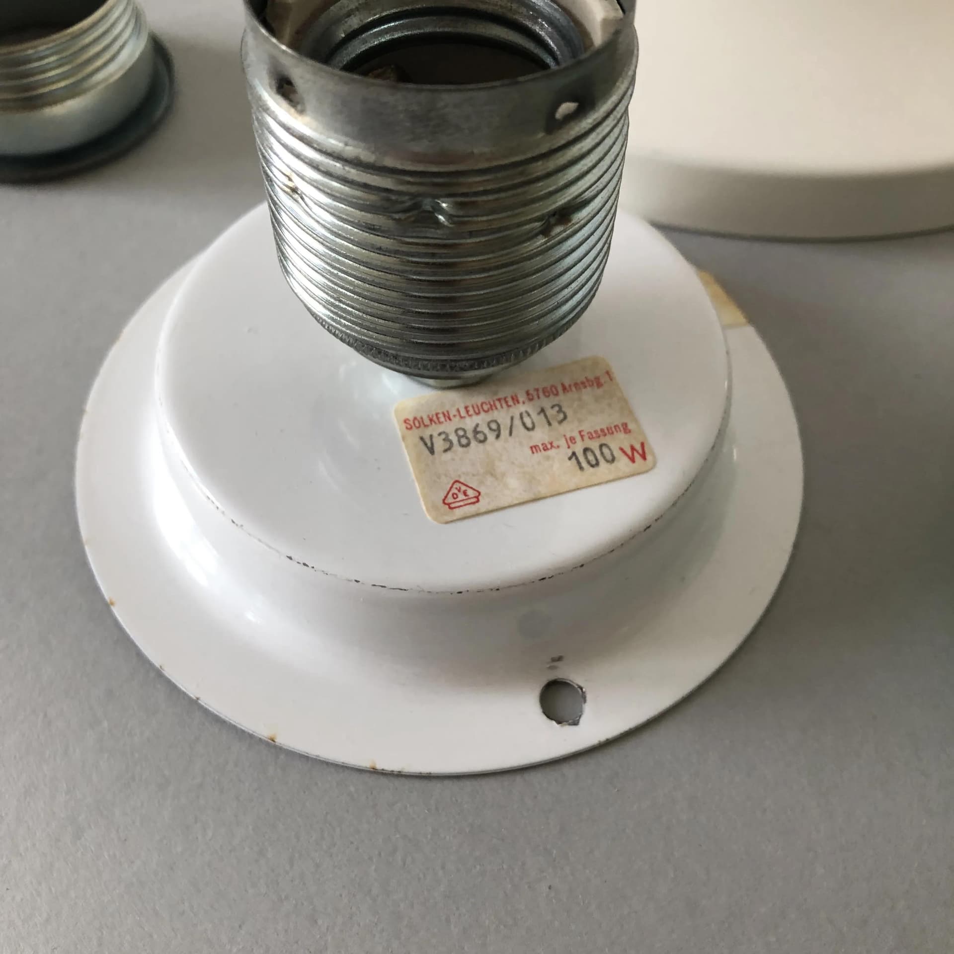 Kinkiet, ivory white, stal lakierowana, Sölken Leuchten, Niemcy, lata 70. - 32941