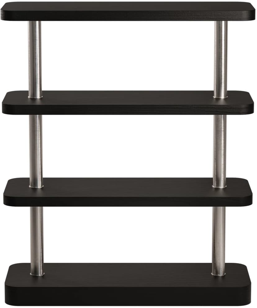 Regał Mod 4 czarny i stal szczotkowana, Feum