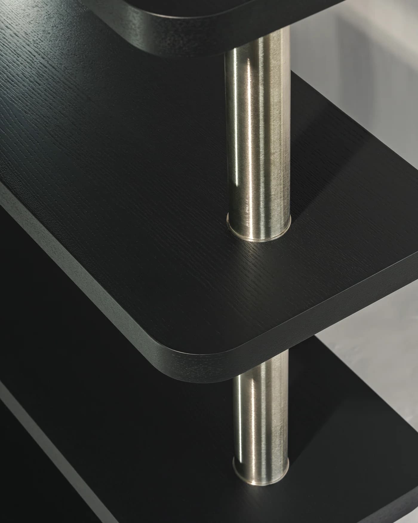 Regał Mod 4 czarny i stal szczotkowana, Feum - 57541