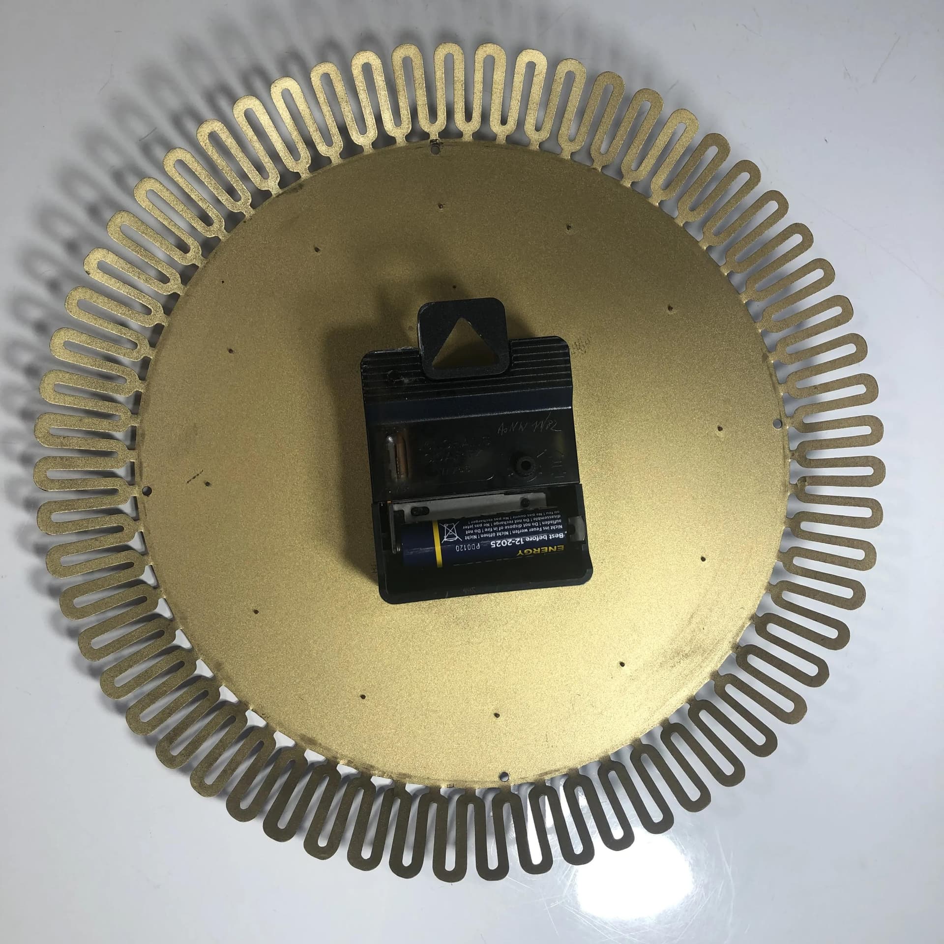 Zegar ścienny Atlanta, mosiądz złoty, Niemcy, lata 70. - 32926