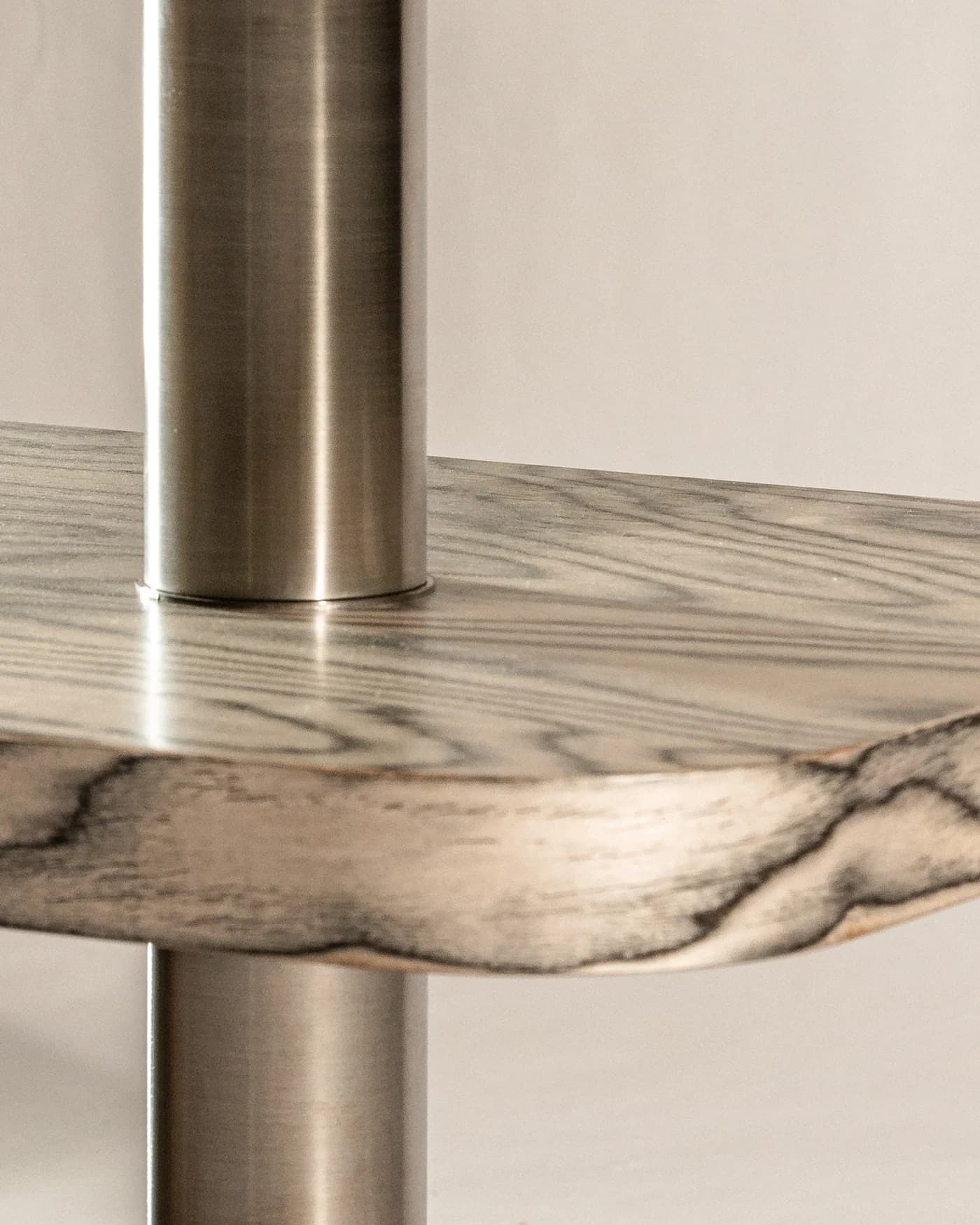 Regał Mod 3 Sottsass szary i stal szczotkowana, Feum - 57352