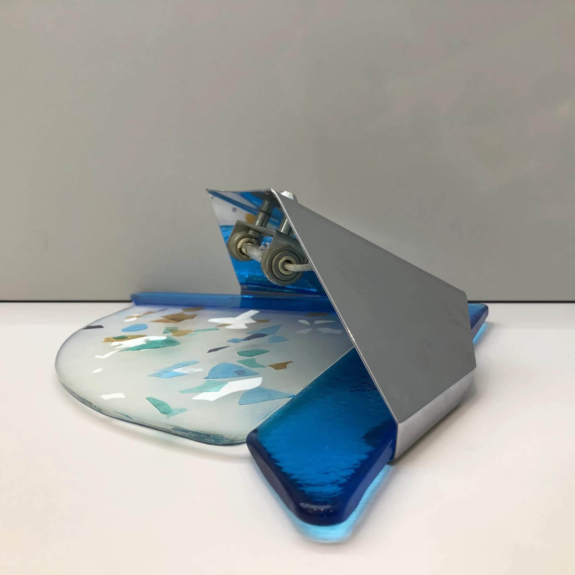 Kinkiet Murano, multikolor, szkło Murano chromowana stal, Włochy, lata 70. - 33200