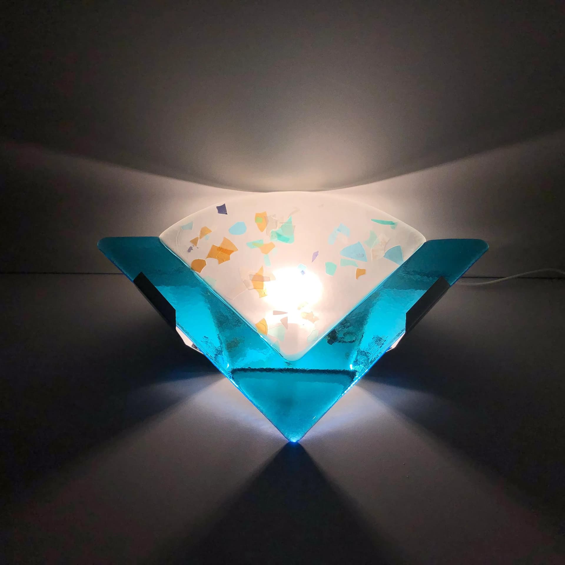 Kinkiet Murano, multikolor, szkło Murano chromowana stal, Włochy, lata 70. - 33197